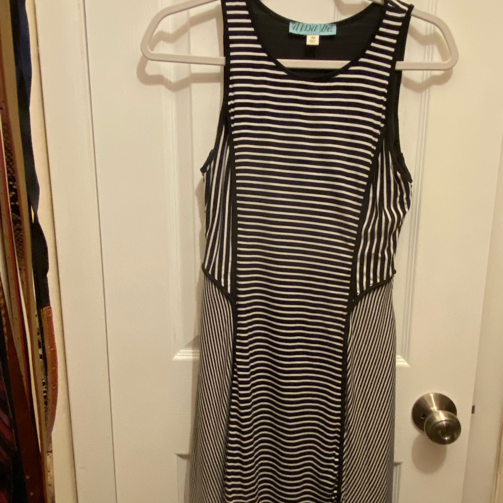 Black & white striped tank dress
